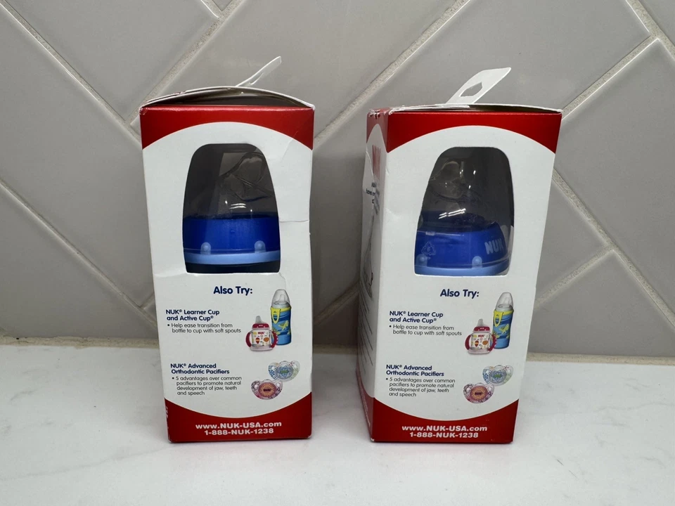 2 Botellas de Ortodoncia NUK Botellas de 5 Onzas con Pezones Azul Elefante Anticólicos Foto 4 de 4