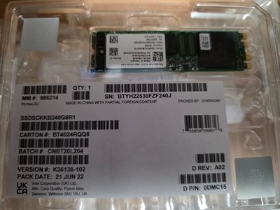 DMC15 Dell 240GB TLC SATA 6Gb RI M.2 2280 SSD 0DMC15 SSDDSCKKB240G8R J80726-100