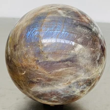 Natural Gray moonstone sphere quartz Crystal ball Healing 4660G