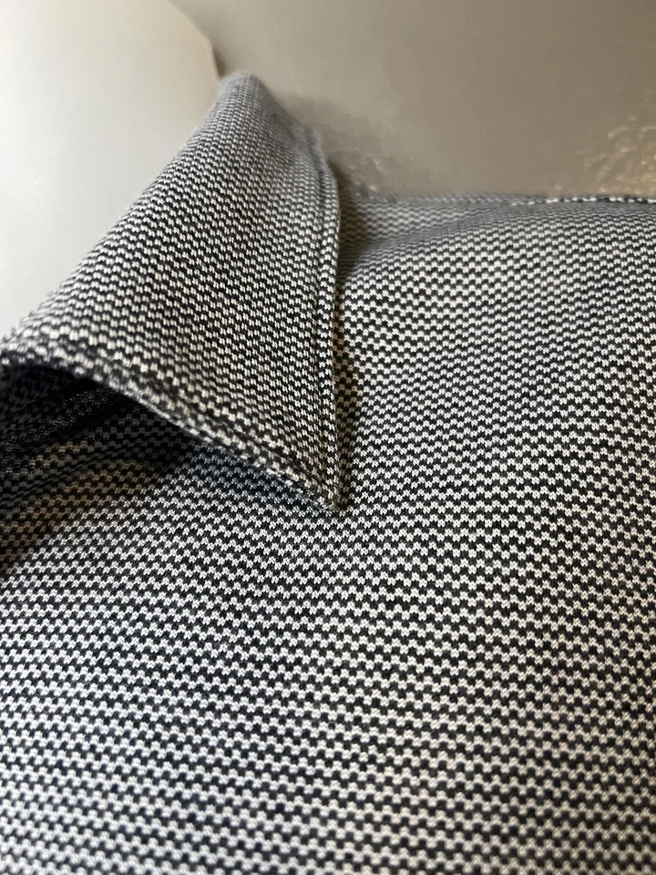 Zachary Prell Shirt Mens Extra Large Gray Short Sleeve Button Knit Textured - Image 4 of 4