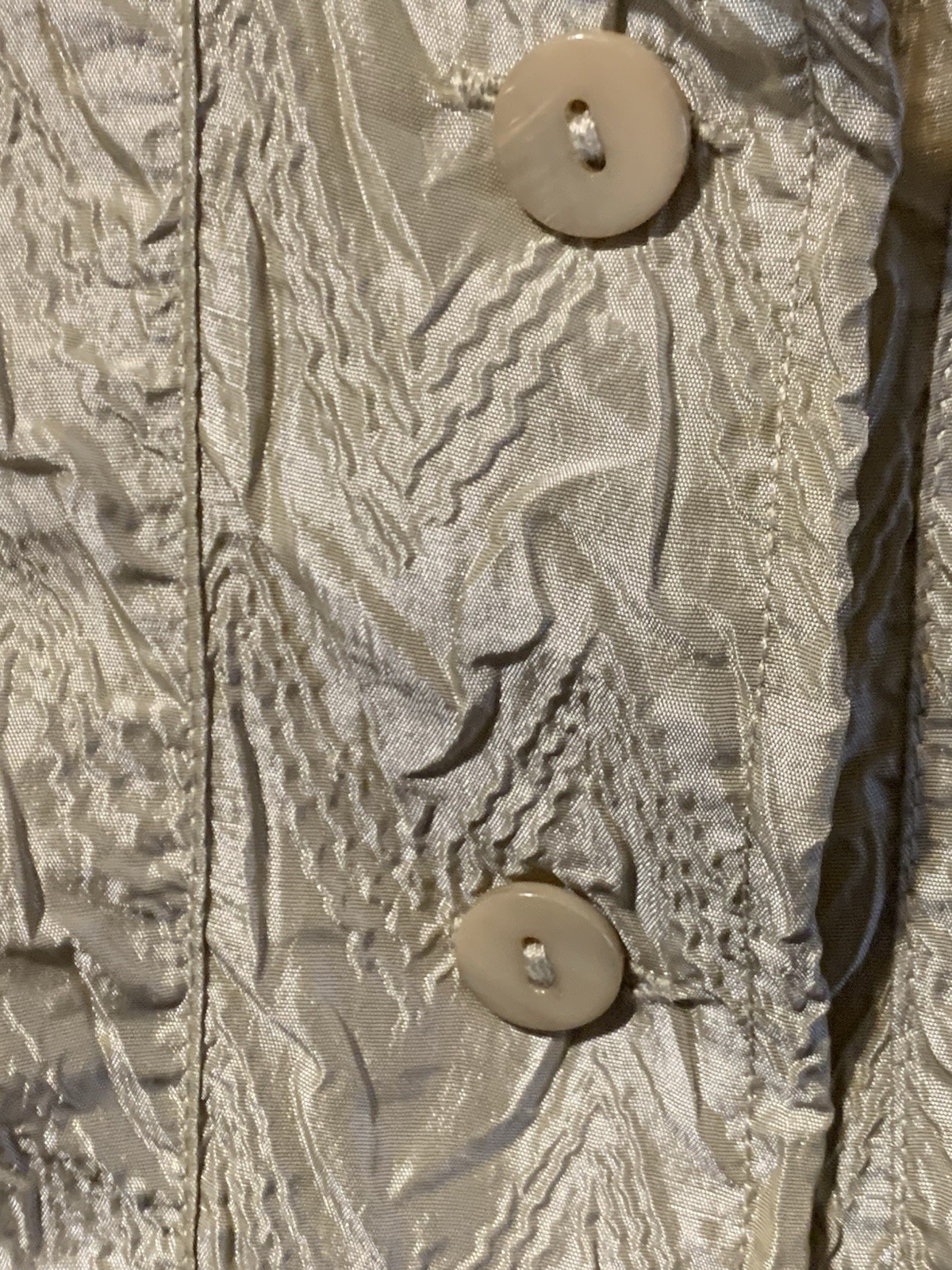 Chico’s Jacket Button lightweight Textured Beige … - image 3