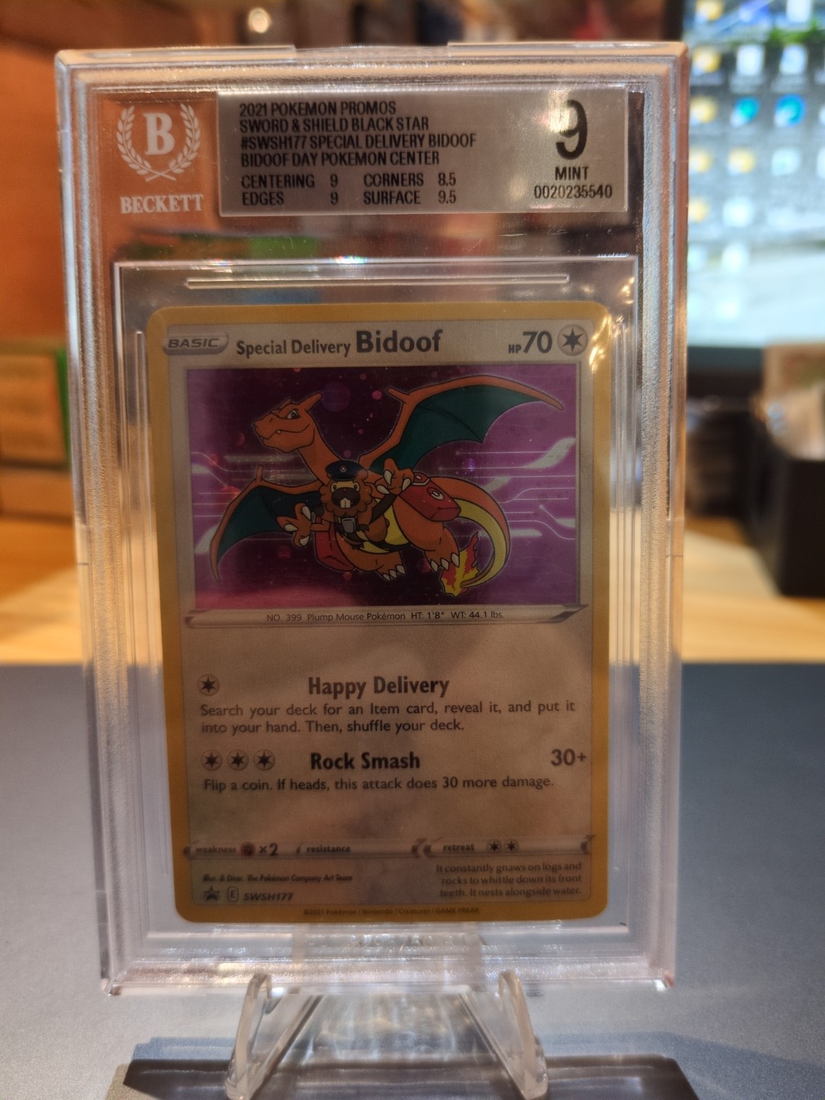 BGS 9 Pokemon Special Delivery Bidoof #SWSH177 Sword & Shield (2021)
