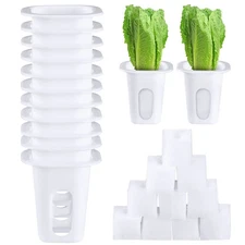 100 Pcs Hydroponics Growing System Kit Include 50 Baskets Pods and 50 Square