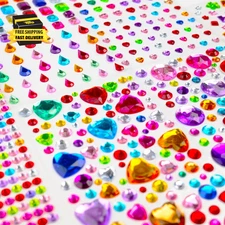 3500Pcs Gem Stickers Jewels for Crafts，12 Sheets Rhinestone Stickers for DIY Cra