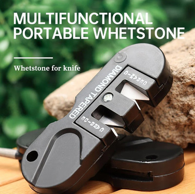 1pcs 4-in-1 Portable Tungsten Carbide Steel Knife Axe Multi Sharpener Tool - NEW