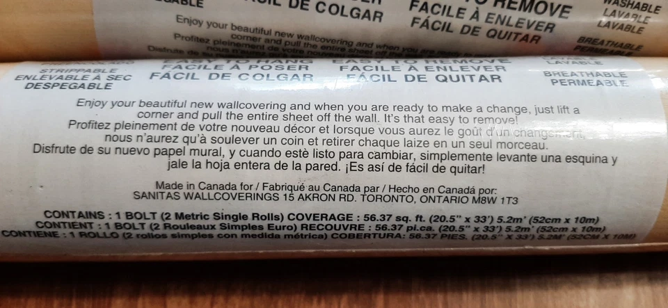 Sanitas Wallcovering Wallpaper Prepasted Strippable Washable 56.37 Sq Ft Roll - Image 4 of 4