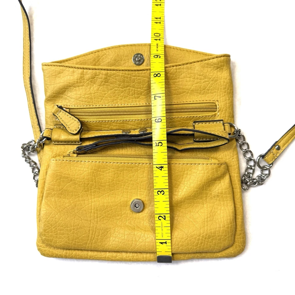 Nine West Bolso de Mano Cartera Amarillo Convertible Bandolera Bolso sin asas Muñequera Plegable Dorado Foto 4 de 4