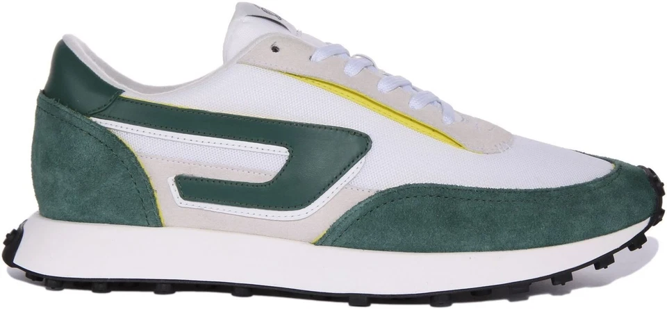 DIESEL S-RACER LC Acolchada Entresuela Zapatillas Blanco Verde Hombre Ru 7-12 - Imagen 2 de 4