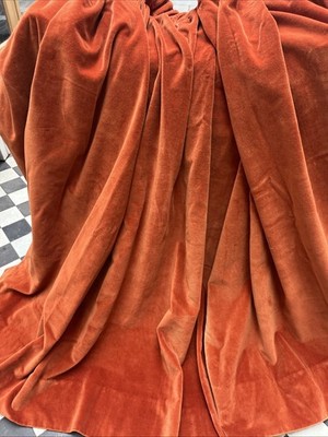 Vintage Baumwolle Samt Vorhänge, Paar, dunkelorange 68'' B x 41'' L (Posten 2)