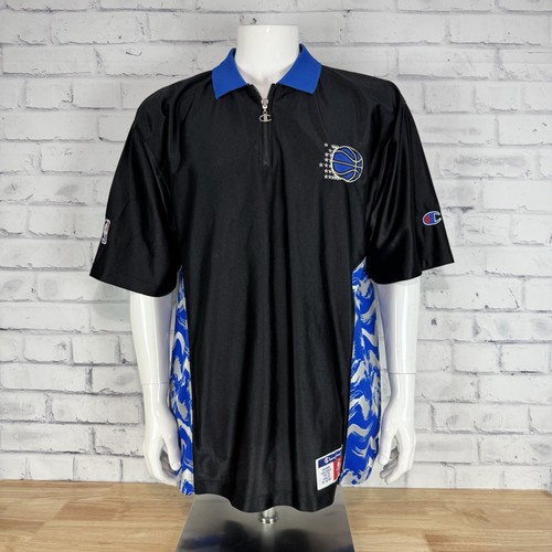 Vintage Champion Orlando Magic Men's XL 1/4 Zip On Court Pullover Polo Shirt - Picture 1 of 15