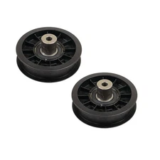 Set of (2) Flat Idler Pulley Fits John Deere X300 X300R X304 X310 X320 X324