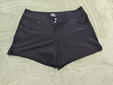 Slazenger Golf Shorts Womens Sz 12 Black Performance Active Activewear Flat Fron