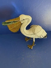 Art Glass Pelican Colorful Vintage Glass Pelican Coastal Decor Beach House