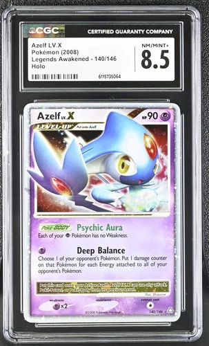 CGC 8.5 Azelf LV.X 2008 Legends Awakened 140/146 Holo Pokemon Card