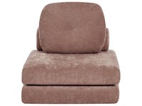 Bodensofa Aus Stoff Braun 1-Sitzer Mit Kissen Schlaffunktion Ausklappbar Olden