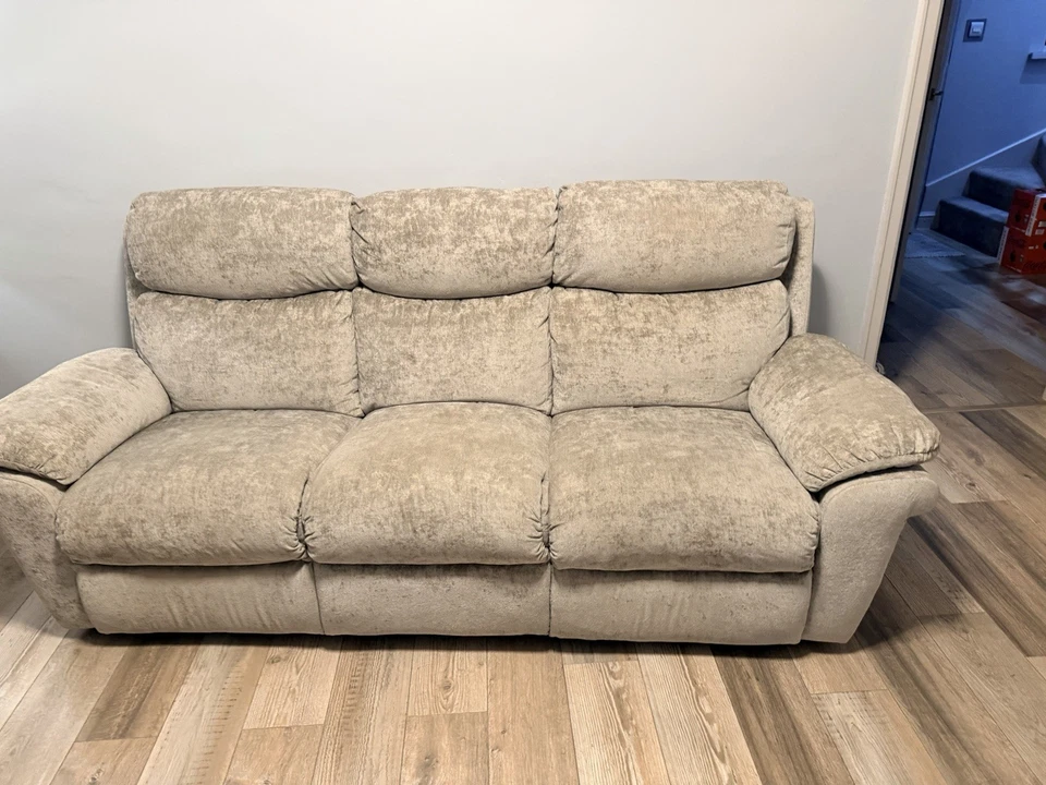 3 Seater Power Recline Sofa Grey Fabric - Image 3 of 4