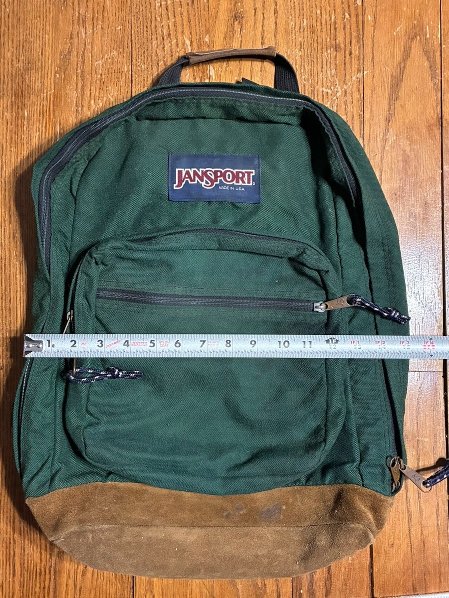 Vintage Jansport Green Backpack Made In USA 90s Rare Day Bag