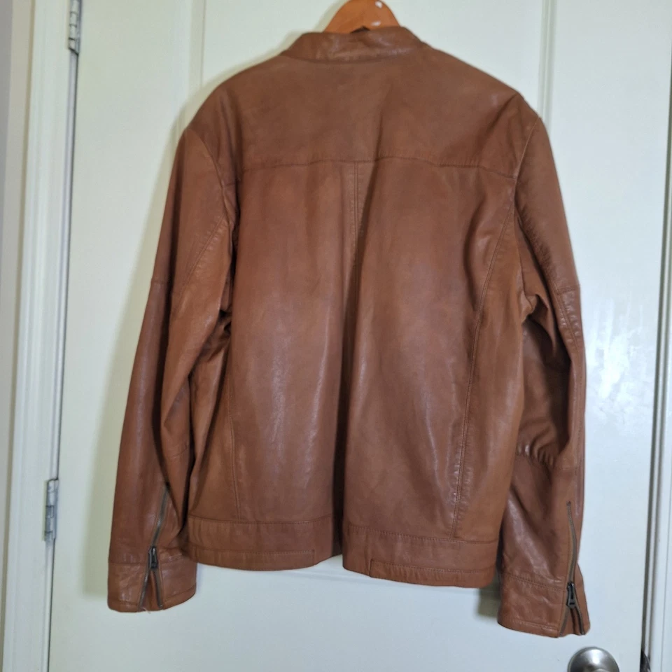 Chaqueta Bomber COLE HAAN PIEL DE CABRA Para Hombre Motociclista Talla XL Foto 2 de 4