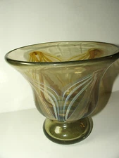 Morris Glass artist signed L. Weiner 1983 handcrafted art glass vase 6 1/4"