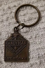 Vintage Handyman Life Member Keychain Key Chain Ring 