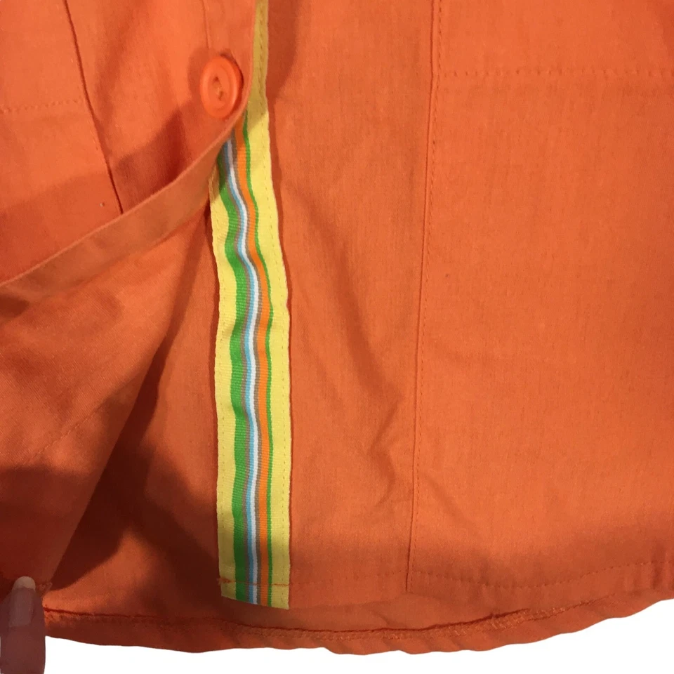 Camisa, Blusa Médica Peaches Uniforms Naranja Manga Corta Botón Frontal, Bolsillos XS Foto 4 de 4