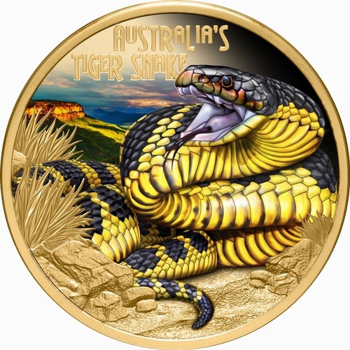 Niue 2025 Deadly & Dangerous TIGER SNAKE $100 1 Oz Gold Proof—20th Anniversary! - Picture 1 of 8