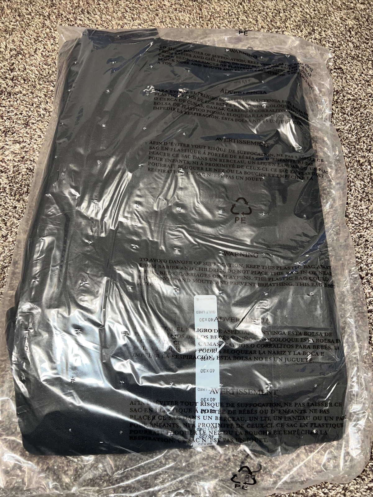 Mens Carhartt Bib Overalls 40x30 Quilt Lined Insulated Zip To Waist Black NWT