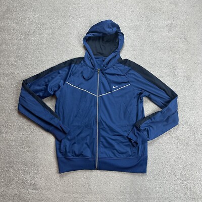 NIKE Damen Trainingsjacke Jacke Gr. XL Sportjacke Kapuzenpullover 14305 Blau