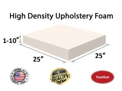 FoamRush 25'' x 25'' High Density Upholstery Foam Cushion (Made in USA)
