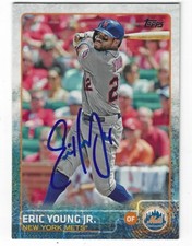Autographed Eric Young, Jr New York Mets 2015 Topps card #199- COA