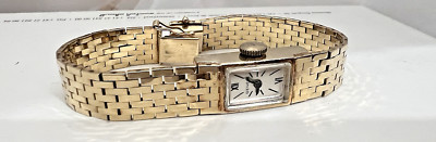 GENEVE WATCH 14K YELLOW GOLD MANUAL 17 JEWELS 27 GR FIGARO ITALY/BRACELET SWISS
