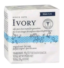 IVORY (3) 3.17 Oz. Bars 💙🫧 ●ORGINAL SCENT● 💙 99% Pure Safe Clean & Simple 🫧•