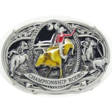 Rodeo Rider Cowboy Belt Buckle Native American Motorcyclist CBY-02 