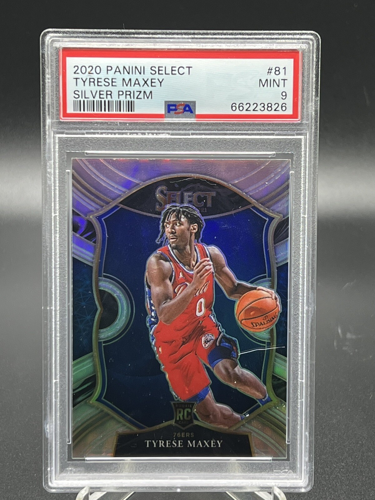 Tyrese Maxey 2020-21 Select Silver Rookie #81 Concourse 76ers PSA 9 MINT