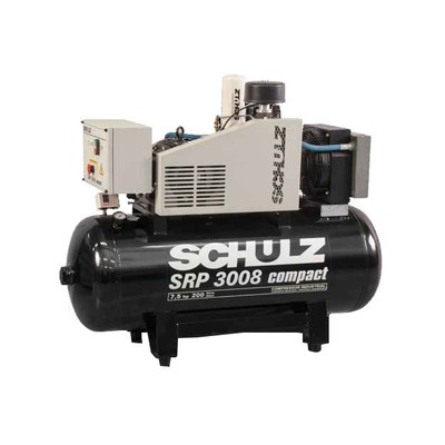 SCHULZ ROTARY SCREW SRP 3008 COMPACT- 7.5 HP-27 CFM 1PH OR 3 PH
