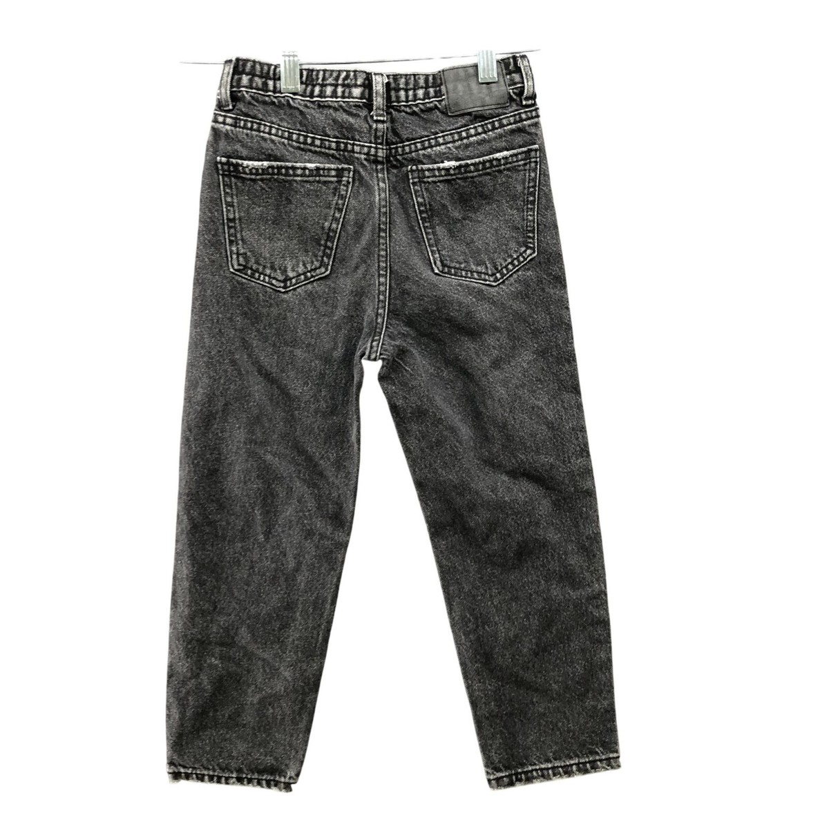 Zara Girls Size 8 Mom Jeans High Rise Baggy Black Ripped