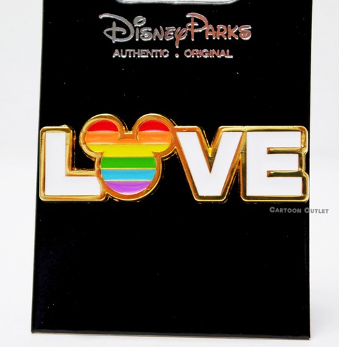Disney 2023 Pride Collection Pin MICKEY MOUSE "LOVE" Rainbow New Authentic Pin - Picture 2 of 7