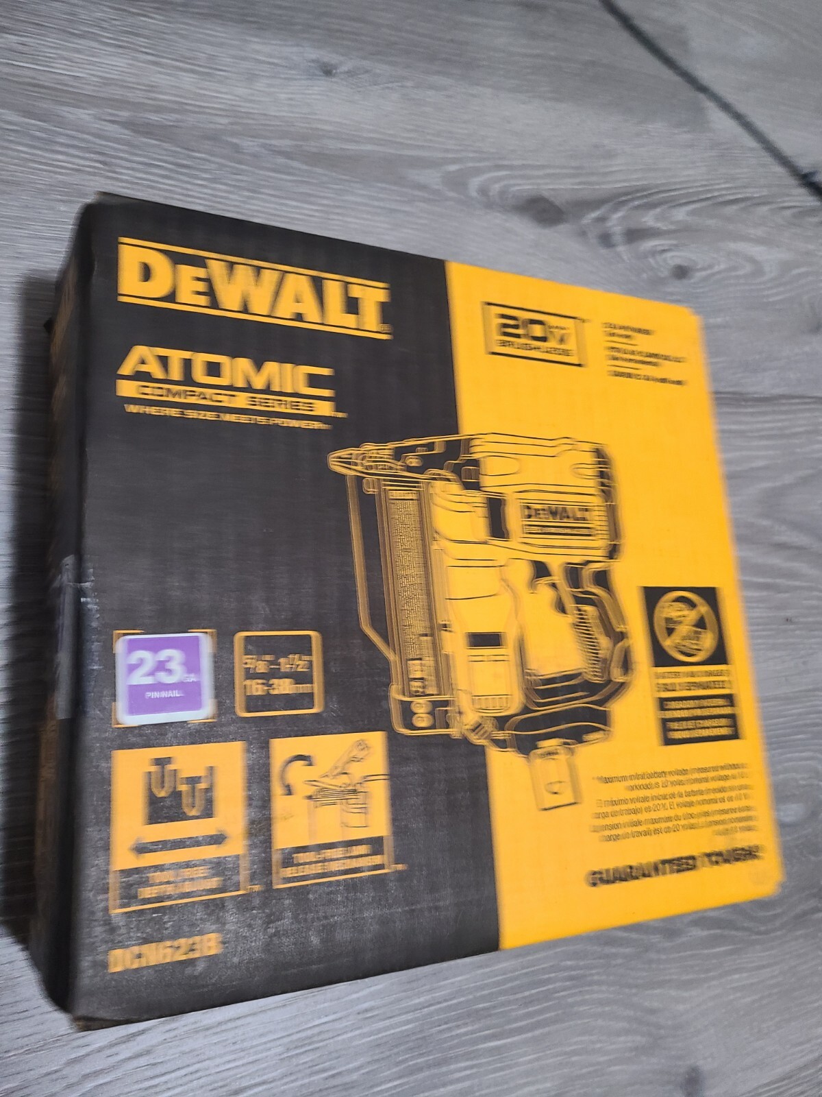 DEWALT 20V MAX ATOMIC 23 Gauge Pin Nailer Cordless Brushless Tool Only 885911658003 eBay