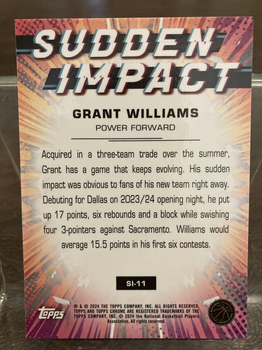 2023-24 Topps Chrome Grant Williams Blue Basketball Sudden 2023-24 Topps Chrome Grant Williams Blue Basketball Sudden