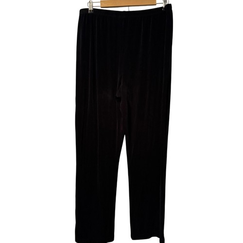 Chicos Travelers Black Velvet Pants Size XL Regular Acetate/Spandex stretch wome - Picture 10 of 12