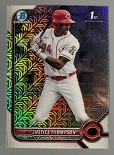2022 Bowman Chrome Justice Thompson Mojo MegaBox Refractor 1st Bowman RC #BCP-59