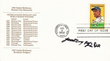James Cool Papa Bell Signed Jackie Robinson FDC First Day Cut * Negro League HOF