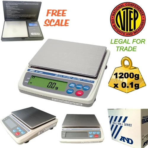 A&D Weighing Scale 1200g Legal NTEP Ek-1200i Buy Gold FREE 1000g Pocket Scale