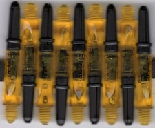 Short Yellow CARBON 360 Spinning Dart Shafts: 1 set of 3