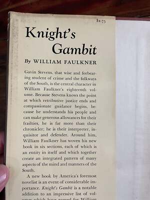 William Faulkner / Knight's Gambit 1st Edition 1949 | eBay