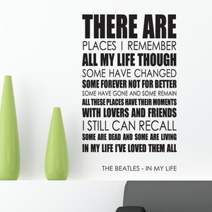 The Beatles Wall Art Sticker In My Life Lyrics Decal Music Quote L23 Ebay