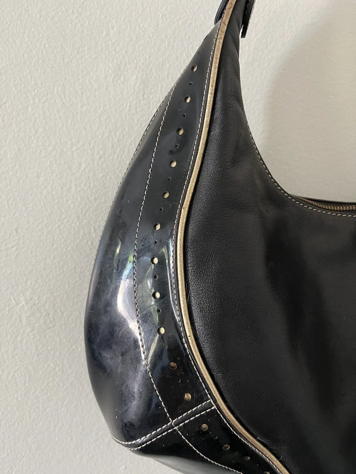 Bolso hobo grande de cuero negro LOVCAT PARIS Foto 4 de 4