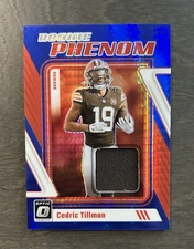 2023 Donruss Optic Cedric Tillman Blue Hyper Prizm Rookie Phenom Jersey #RP-CTI
