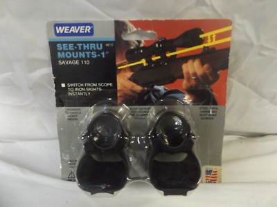 WEAVER SEE THRU MOUNTS 1 INCH SAVAGE 110 THRU 116 ALUMINUM GLOSS BLACK