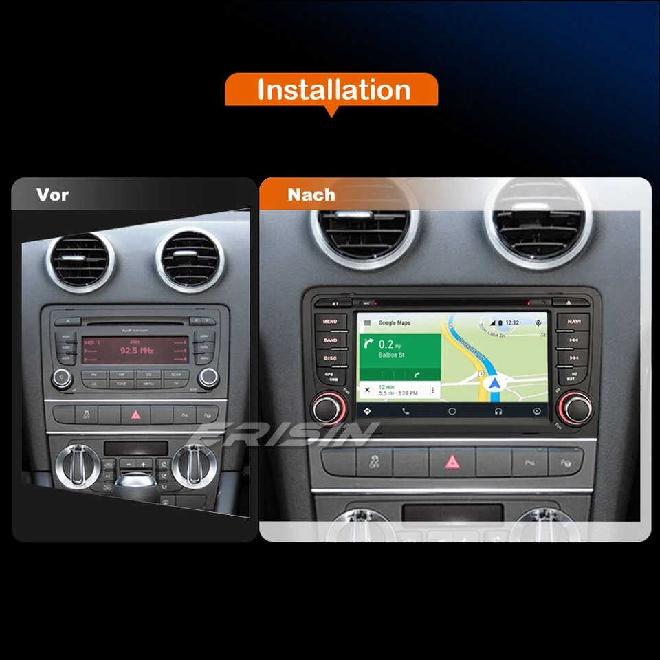 64GB Android 14 Autoradio Navi Für Audi A3 S3 RNSE-PU Carplay BT 8-Kern DVD DAB+ - Bild 3 von 4